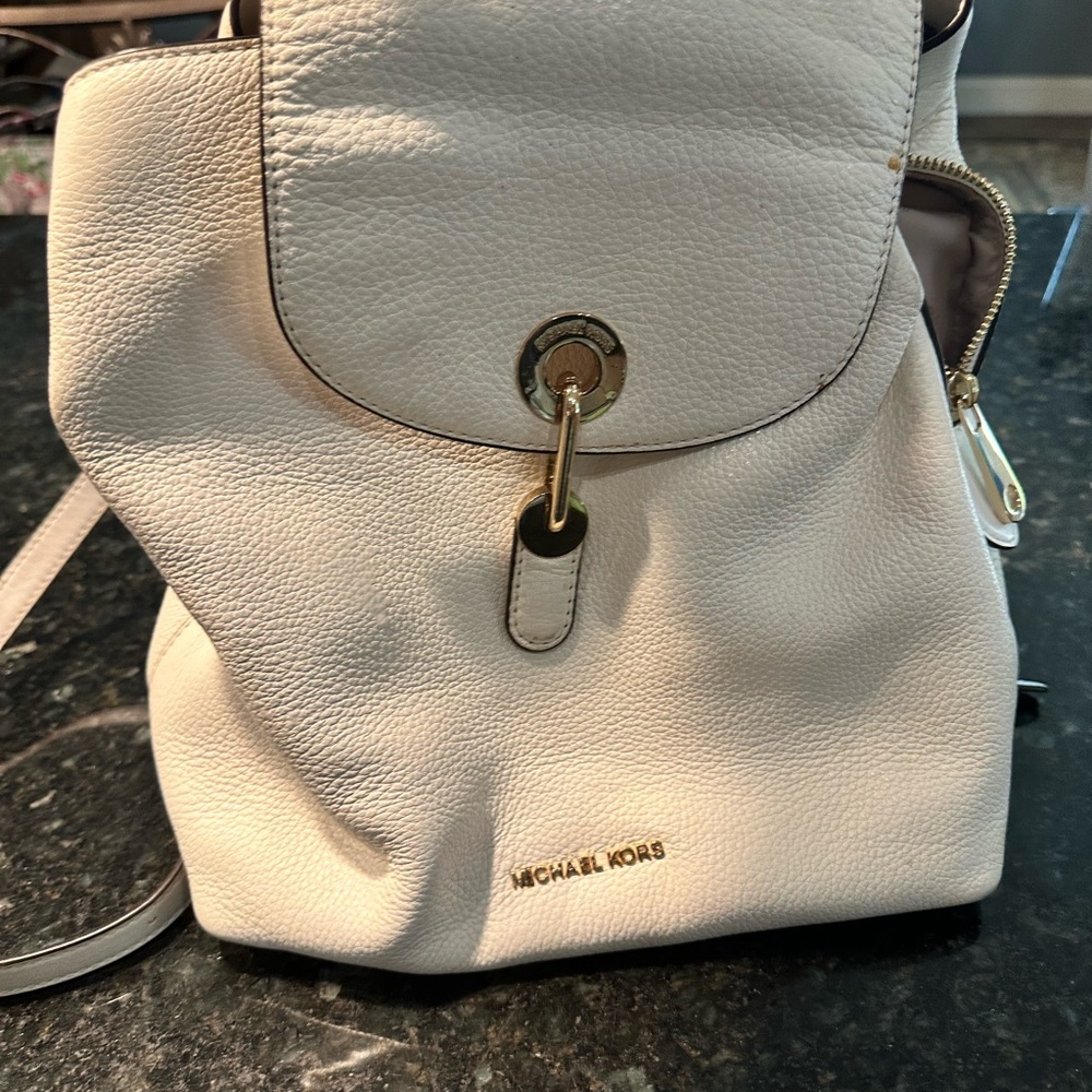 Michael Kors Cream Leather Backpack